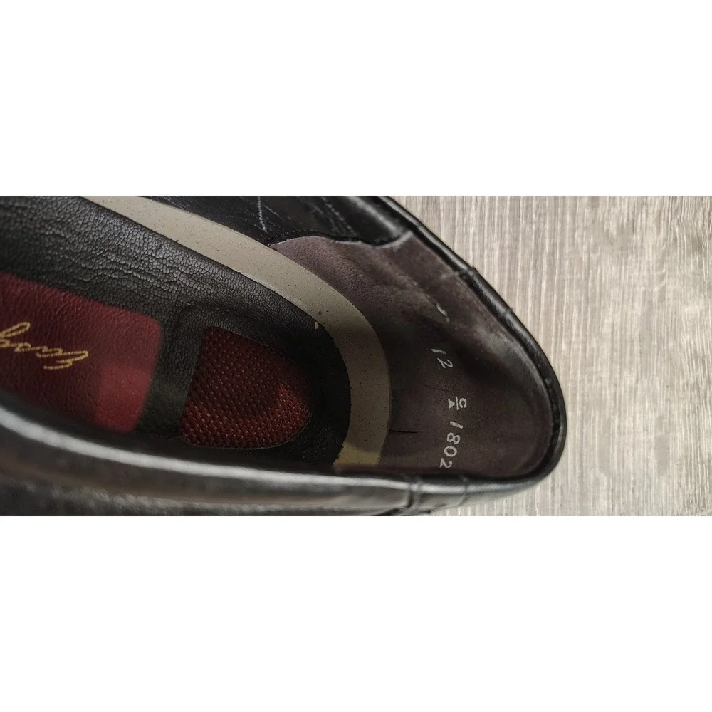 Easy Spirit Men 12 Black Leather Cap Toe‎ Oxford Brogue Dress Shoes Lace USA